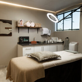 Aesthetic treatment room at Mirandi’s Aesthetics