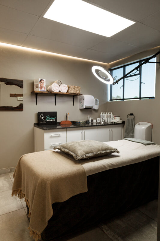 Aesthetic treatment room at Mirandi’s Aesthetics